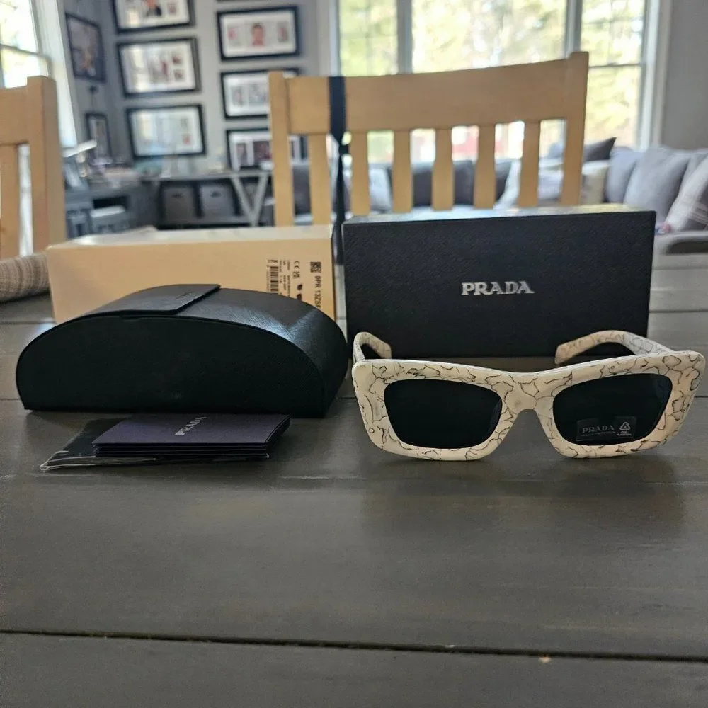 Prada Women's Dark Grey Lens Cat Eye Ladies Sunglasses